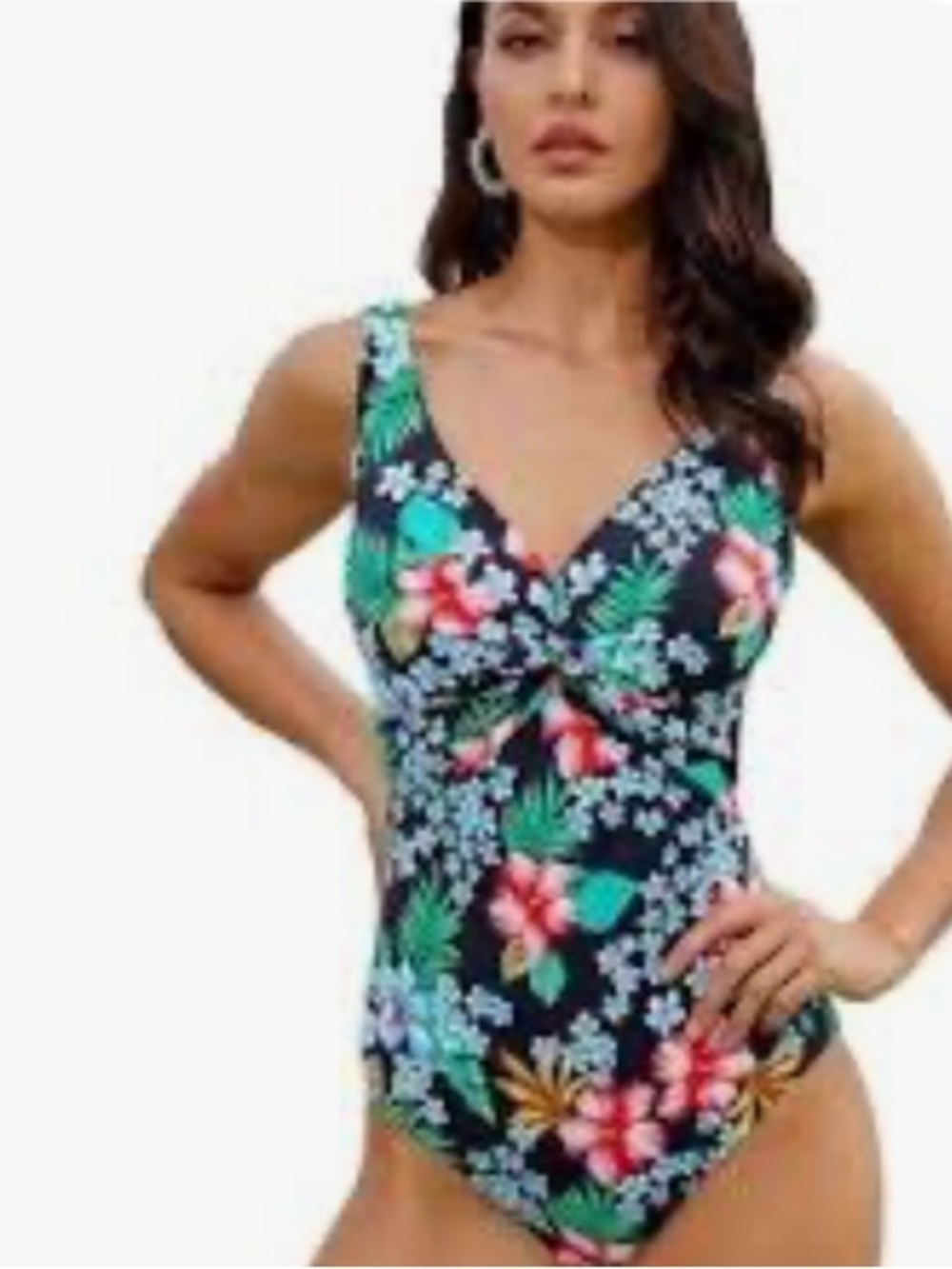 As Rose Rich Floral One Piece Bathing Suit Size xl